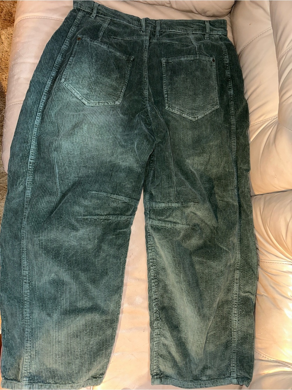 We The Free Good Luck Mid Rise Barrel Cord Jeans in Cypress - Picture 4 of 9